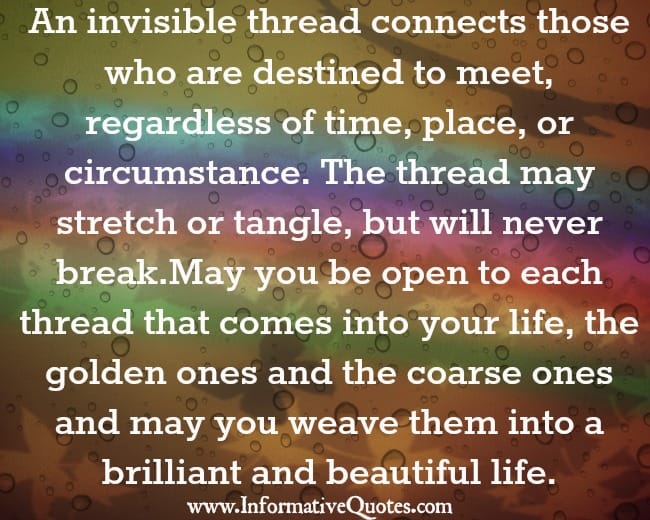 An invisible thread connects those who are destined to meet