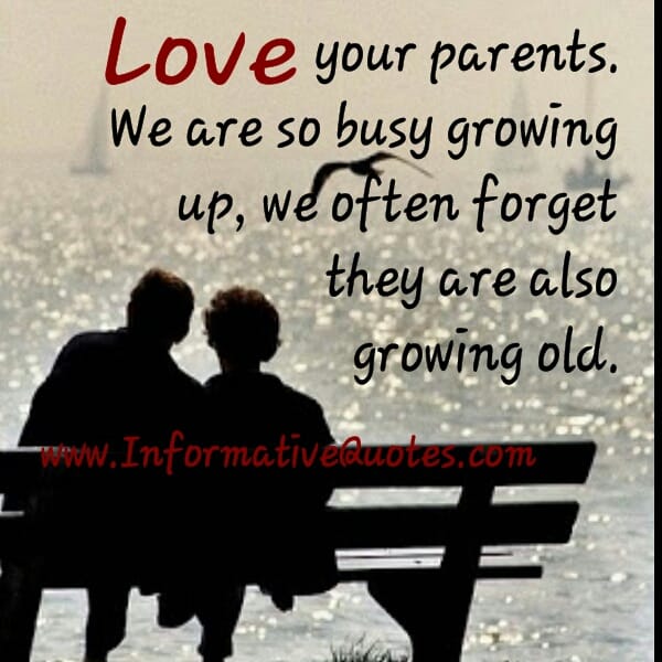We often forget, our parents are growing old